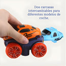 Pista de Carreras Flexible con Auto LED. Circuito Armable y Modular. Juguete de 46 Piezas para Niños.