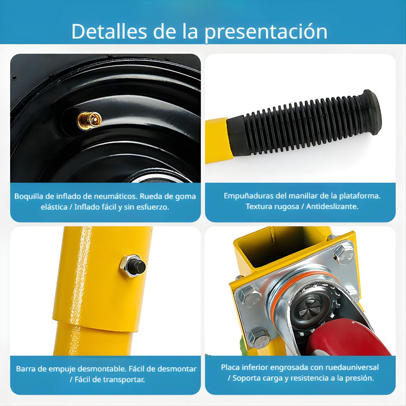 Carretilla Manual con Abrazadera. Soporte Móvil para Losas de Piedra Granito Mármol y Vidrio con capacidad de 400kg.Trolley