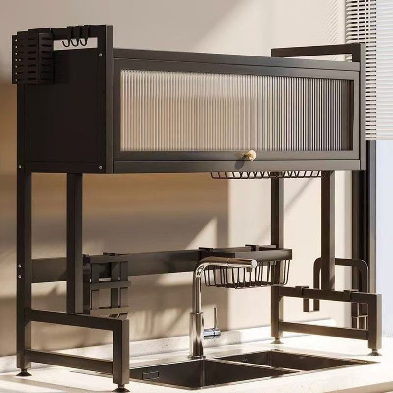 Organizador Escurridor de Platos Sobre Fregador de Cocina. Estantería Metálica Multifuncional (85x80x28cm).