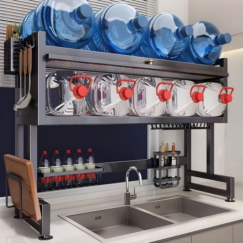 Organizador Escurridor de Platos Sobre Fregador de Cocina. Estantería Metálica Multifuncional (85x80x28cm).