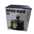 Organizador Giratorio de Especias con 6 Frascos de Vidrio (120ml). Carrusel para Condimentos con Tapas de Acero Inoxidable.