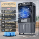 Abanico Acondicionador de Aire Frio con Agua (50L) portátil. Ventilador con Humidificador y Ruedas 110V.
