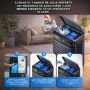 Abanico Acondicionador de Aire Frio con Agua (50L) portátil. Ventilador con Humidificador y Ruedas 110V.