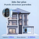 Timbre Inalámbrico Impermeable IP44 de Alcance Largo Hasta 250m. 60 Tonos Ajustables. Color negro.