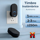 Timbre Inalámbrico Impermeable IP44 de Alcance Largo Hasta 250m. 60 Tonos Ajustables. Color negro.