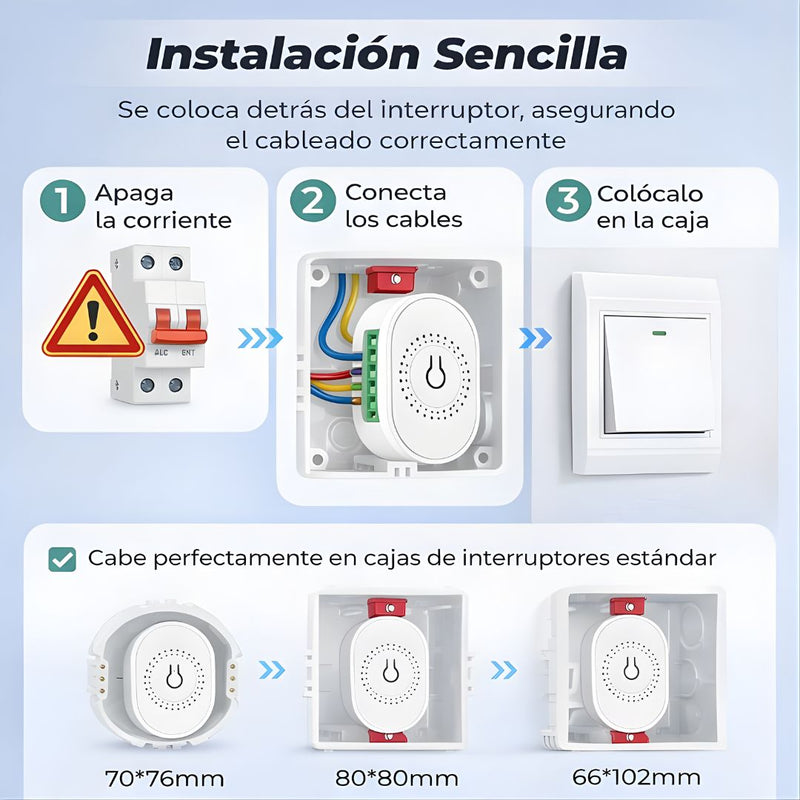 Controlador WiFi Inteligente para control Abanico de Techo. Interruptor Smart 2.4GHz, Compatible con Alexa y Google Home. Color Blanco (5.9x4.2x2cm).