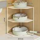 Organizador Esquinero de 3 Niveles repisas Color Crema. Estante Vertical Metálico multifuncional 34.5x36cm.