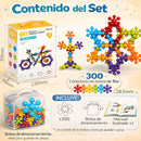 Juguete creativo 3D para diversión educativa y motricidad fina. Bloques de construcción de copos de nieve para niños de 302 Piezas.