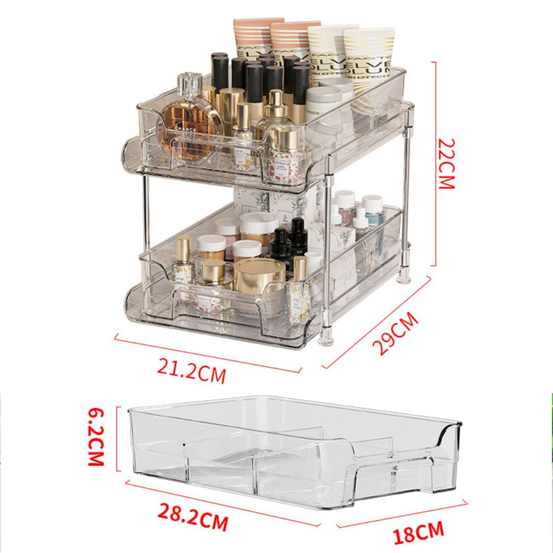 Organizador Multiuso De 2 Niveles. Repisa Multifuncional de Color Blanco (21.2x29x22cm).