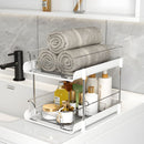 Organizador Multiuso De 2 Niveles. Repisa Multifuncional de Color Blanco (21.2x29x22cm).