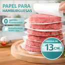 Papel Encerado Para Hamburguesas de 13cm (5"). Separador Antiadherente para Carnes (Pack de 500 unidades).