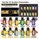 Aceites Esenciales Para Aromaterapia 10ml (Set de 12 piezas). Fragancias Variadas para Difusores de Hogar y Auto.