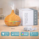 Difusor De Aceites Esenciales 400ML WIFI con Luz LED. Dispensador Aromático con Alcance De 30㎡(6.6x7.5cm) Aromaterapia.