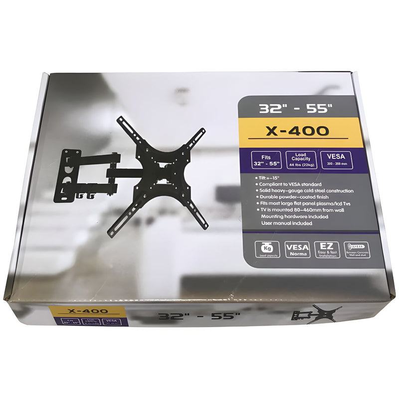 Soporte de Pared para TV Ajustable y Telescópico. Para Pantallas de 32-55". VESA 200x200mm. Brazo de para Televisor.