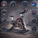 Bicicleta Spinning Estática para interiores con Volante de Inercia y Monitor Digital. Color Negro y rojo (106x120cm).