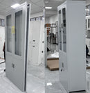 Mueble metalico Gabinete armado estructura plegable cuatro puertas dos repisas superiores una inferior 1850x900x400mm