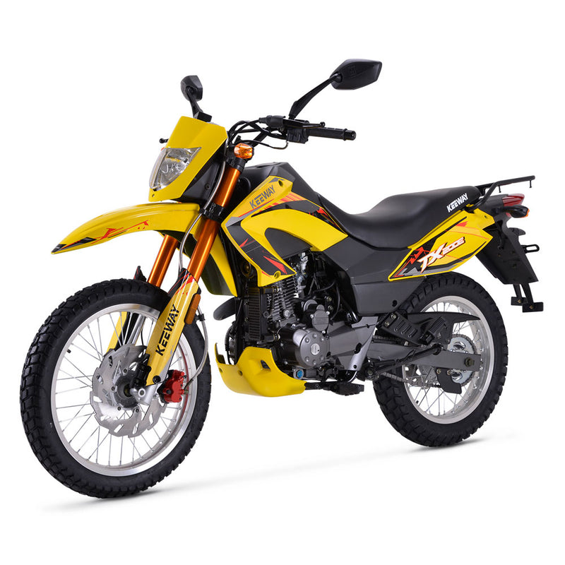 Moto Keeway TX200 200cc Color Amarillo Motor Monocilindro enfriado por aceite Carburador 2val OHV