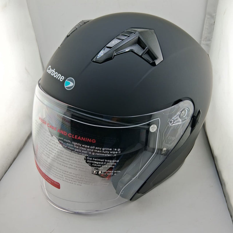 Casco Abierto color negro mate talla XL, certificado DOT, Carbone Air.
