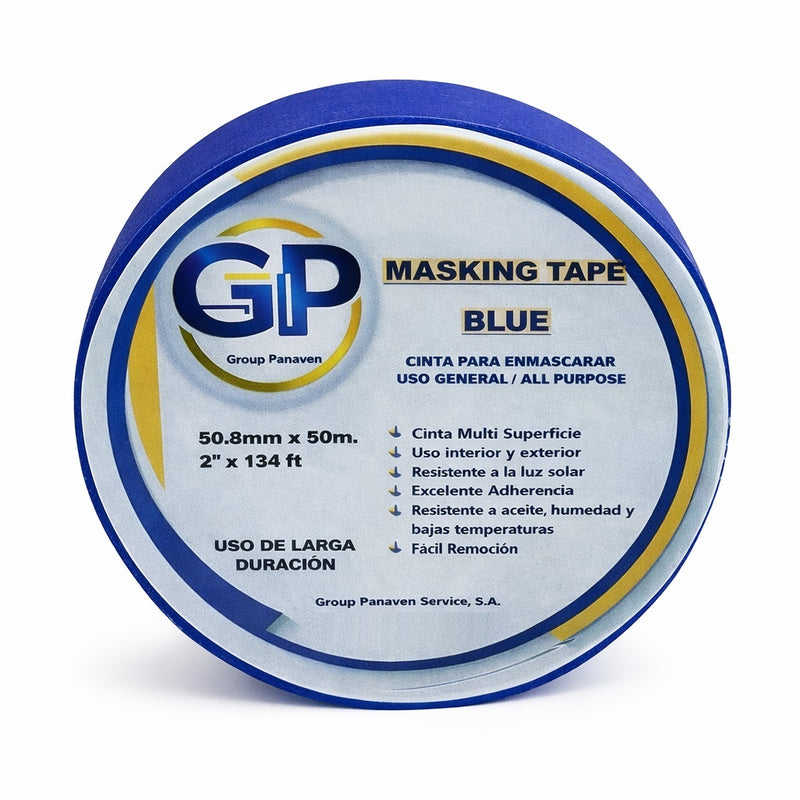 Cinta masking tape azul 2"color azul