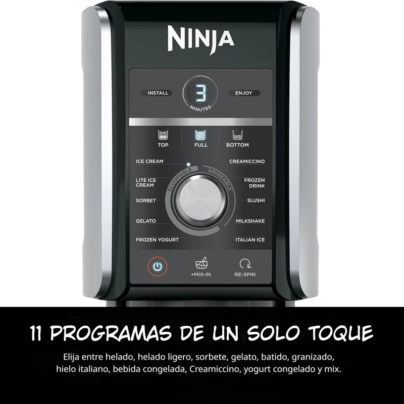 Máquina de helados Ninja CREAMi Deluxe. Maquina NC501 con 11 programas y 2 recipientes XL.