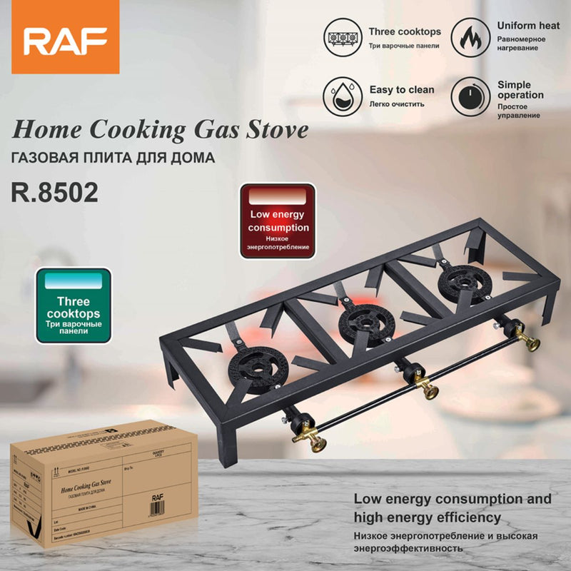 Estufa a Gas de 3 Quemadores. Cocina de Acero Reforzado de Alta Eficiencia. Bajo Consumo y Calor Uniforme.