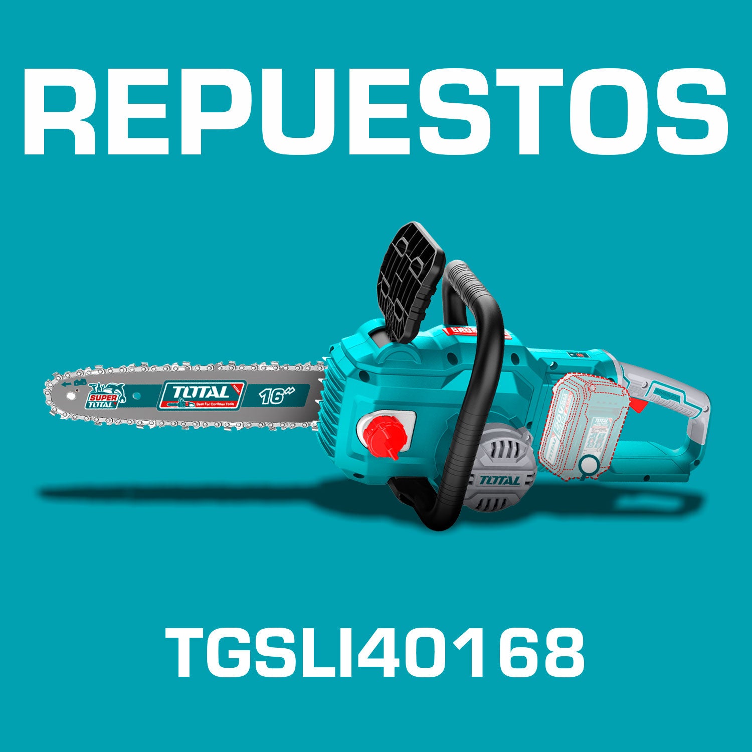 Repuestos Motosierra de 16" 40V Motor sin escobillas. Codigo TGSLI40168