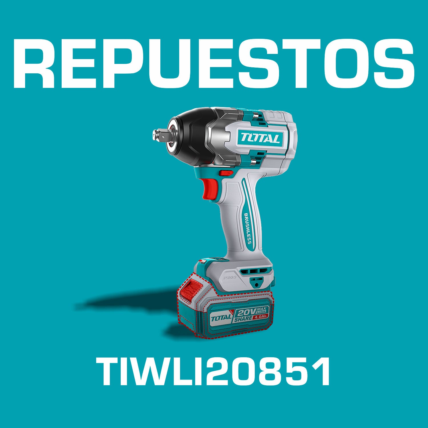 Repuestos Llave de Impacto 20V inalambrica 1/2" 800Nm Codigo  TIWLI20851