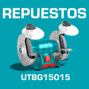 Repuestos Esmeril de banco de 110-120V~60Hz. Potencia 150W. Velocidad Max. 3450 rpm. Rueda 150 mm ( 6" ). Codigo  UTBG15015