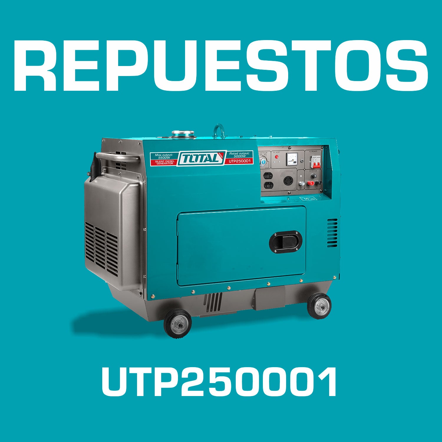 Repuestos Generador diesel silencioso 5.5 kw 9.0 HP encendido electrico Codigo  UTP250001