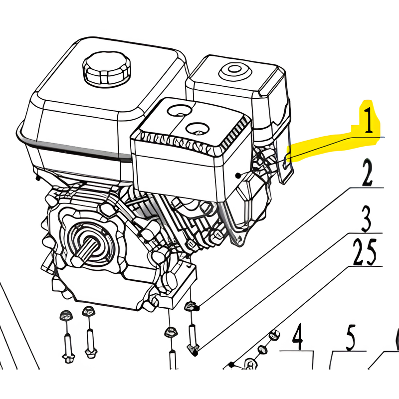 Motor de gasolina H170F para WTL2A75 (WSP02162050)
