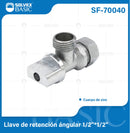 Válvula angular de aleación de zinc de 1/2" brillante