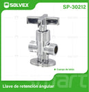 Llave de Ángulo de Dos Vías. Válvula de Agua Cromado Brillante. Cuerpo y Cartucho de Latón. Mango de Zinc.