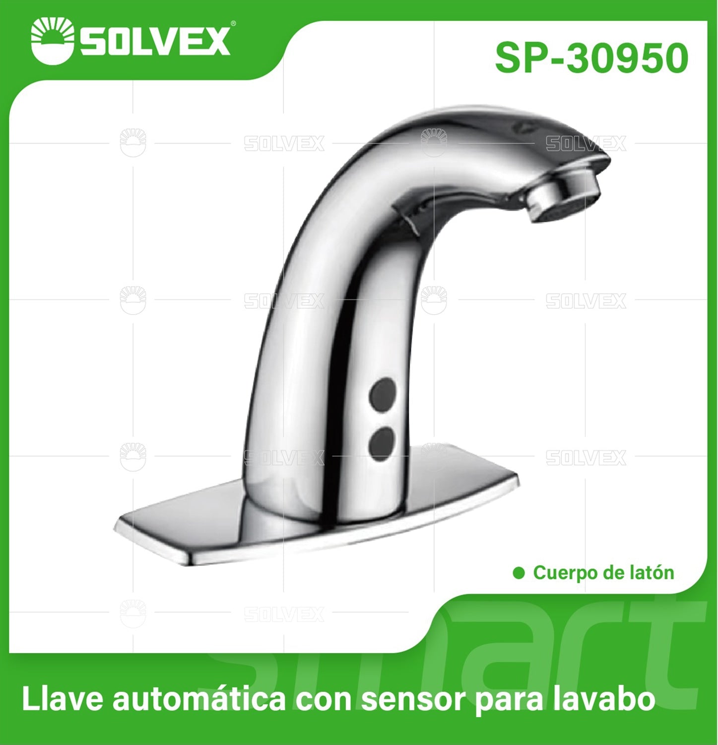 Grifo Automático con Sensor para Lavamanos. Pluma Llave Monomando de Latón con Acabado Cromado. Funciona con Baterías o Conexión Eléctrica.