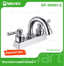 Llave Mezcladora 4" Para Lavamanos Con Cubierta Y Manerales De Palanca. Pluma grifo de Agua Fría Y Caliente.