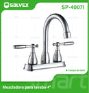 Llave Mezcladora 4" Para Lavamanos Con Cubierta y Manerales Tipo Palanca. Pluma Grifo con Modo Frío y Caliente.