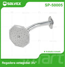 Regadera para Ducha Octagonal 3½" Cromada. Cabezal de Alta Durabilidad con Flujo Ajustable para Baja Presión.