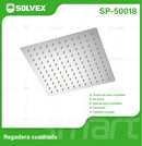 Cabezal de Ducha cuadrado 8". Regadera de Acero Inoxidable Cromada.