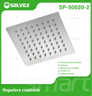 Cabezal de Ducha cuadrado 10" Satinado. Regadera de Acero Inoxidable cepillada.