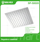 Cabezal de Ducha cuadrado 10". Regadera de Acero Inoxidable Cromada.