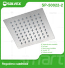 Cabezal de Ducha cuadrado 12" Satinado. Regadera de Acero Inoxidable cepillada.