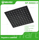 Regadera para Ducha cuadrada 12". Cabezal de Acero Inoxidable con Acabado negro Mate.