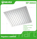 Cabezal de Ducha cuadrado 12". Regadera de Acero Inoxidable Cromada.