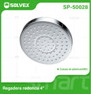Regadera para Ducha Redonda 4" Cromada. Cabezal de Plástico ABS con Bola de Cobre.