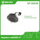 Regadera para Ducha Redonda 4" Cromada. Cabezal de Plástico ABS con 5 Funciones.