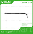 Brazo de Ducha 30 cm cromado. Tubo de Acero Inoxidable con Chapetón para regadera.