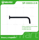 Brazo de Ducha 40 cm. Tubo de Acero Inoxidable con Chapetón para regadera. Color negro.