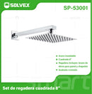 Regadera Cuadrada 8" con Brazo de 40 cm. Set de Ducha Acero Inoxidable Cromado.