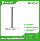 Regadera Redonda para ducha Tipo Lluvia 8". Acero Inoxidable Cromado con Brazo de Techo.