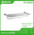 Toallero Repisa de Pared para Baño. Acero Inoxidable y Zinc con Acabado Cromado Brillante.