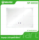 Espejo LED Para Baño Rectangular 50x70cm Con Iluminación 3 Tonos, Botón Táctil y Función Antiempañante.